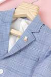 Partykles_Blue Terry Rayon Checkered Blazer Set _Online_at_Aza_Fashions