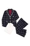 Buy_Partykles_Blue Terry Rayon Checkered Blazer Pant Set _at_Aza_Fashions