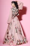 Shop Mahima Mahajan Pink Organza, Georgette, Shantoon Blouse Round, Jacket Printed Lehenga Set at Aza Fashions Shop_Mahima Mahajan_Pink Organza, Georgette, Shantoon Blouse Round, Jacket Printed Lehenga Set _at_Aza_Fashions