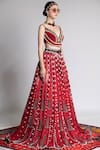 Buy_Shivan & Narresh_Red Silk Organza Embellished Lehenga Set_at_Aza_Fashions