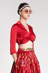 Buy_Shivan & Narresh_Red Velvet Embellished Lehenga Skirt_Online_at_Aza_Fashions