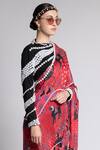 Shivan & Narresh_Crepe Tailored Printed Saree_Online_at_Aza_Fashions