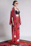 Shivan & Narresh_Red Printed Cape_Online_at_Aza_Fashions
