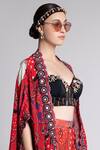 Buy_Shivan & Narresh_Red Printed Cape_Online_at_Aza_Fashions