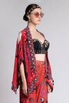 Buy_Shivan & Narresh_Red Printed Cape_at_Aza_Fashions