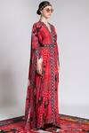 Buy_Shivan & Narresh_Red Printed Cape_at_Aza_Fashions