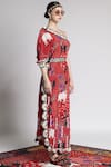 Buy_Shivan & Narresh_Red Crepe Printed Kaftan_at_Aza_Fashions