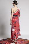 Shop_Shivan & Narresh_Red Crepe Printed Kaftan_at_Aza_Fashions