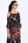 Buy_Shivan & Narresh_Black Silk Printed Dress_Online_at_Aza_Fashions