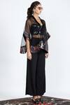 Shivan & Narresh_Black Silk Organza Cape_Online_at_Aza_Fashions
