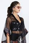 Buy_Shivan & Narresh_Black Silk Organza Cape_Online_at_Aza_Fashions