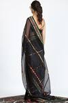 Shop_Shivan & Narresh_Black Silk Organza Tailored Embellished Saree_at_Aza_Fashions
