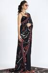 Buy_Shivan & Narresh_Black Crepe Tailored Printed Saree_at_Aza_Fashions