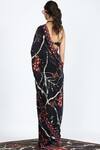 Shop_Shivan & Narresh_Black Crepe Tailored Printed Saree_at_Aza_Fashions
