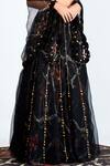 Shivan & Narresh_Black Silk Organza Embellished Lehenga Skirt_Online_at_Aza_Fashions