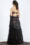 Shop_Shivan & Narresh_Black Silk Organza Embellished Lehenga Skirt_at_Aza_Fashions