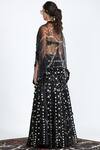 Shop_Shivan & Narresh_Black Silk Organza Embellished Lehenga Skirt_at_Aza_Fashions