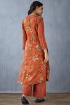 Shop_Torani_Orange Cotton Silk Printed Kurta_at_Aza_Fashions