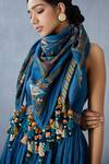 Buy_Torani_Blue Handwoven Chanderi Scarf_at_Aza_Fashions