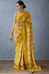 Buy_Torani_Yellow Handwoven Chanderi Saree_at_Aza_Fashions