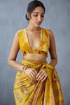 Torani_Yellow Handwoven Chanderi Saree_Online_at_Aza_Fashions