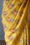 Torani_Yellow Handwoven Chanderi Saree_at_Aza_Fashions