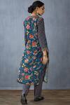 Shop_Torani_Blue Cotton Silk Printed Kurta_at_Aza_Fashions