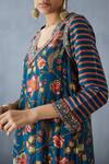 Buy_Torani_Blue Cotton Silk Printed Kurta_Online_at_Aza_Fashions