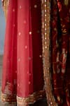 Torani_Red Floral Print Saree_at_Aza_Fashions