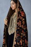 Buy_Torani_Blue Silk Velvet Printed Dupatta_Online_at_Aza_Fashions