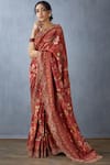 Buy_Torani_Red Handwoven Chanderi Saree_at_Aza_Fashions