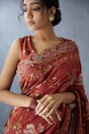 Torani_Red Handwoven Chanderi Saree_Online_at_Aza_Fashions