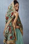 Buy_Torani_Blue Silk Velvet Dupatta_Online_at_Aza_Fashions