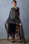 Buy_Torani_Black Embellished Silk Velvet Dupatta_at_Aza_Fashions