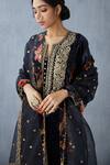 Buy_Torani_Black Embellished Silk Velvet Dupatta_Online_at_Aza_Fashions