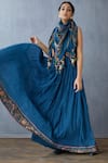 Shop_Torani_Blue Handwoven Chanderi Dress_at_Aza_Fashions