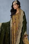 Buy_Torani_Green Silk Velvet Dupatta_Online_at_Aza_Fashions