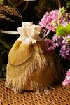 Buy_The Right Sided_Yellow Pearl, Stone Embellished Potli Bag_at_Aza_Fashions
