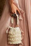 Buy_The Right Sided_White Stone Embellished Potli Bag_at_Aza_Fashions