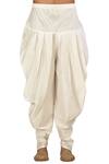 Shop_Aryavir Malhotra_White Blended Silk Asymmetric Kurta Set_Online_at_Aza_Fashions
