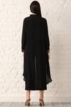 Shop_Namrata Joshipura_Black Georgette Shirt Collar Embroidered Asymmetric Tunic _at_Aza_Fashions