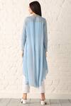 Shop_Namrata Joshipura_Blue Crepe Round Embellished Asymmetric Tunic _at_Aza_Fashions
