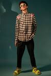 Buy_Sahil Aneja_Black Cotton Checkered Print Shirt  _at_Aza_Fashions