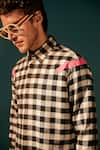 Sahil Aneja_Black Cotton Checkered Print Shirt  _Online_at_Aza_Fashions