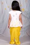 Shop_Kirti Agarwal - Pret N Couture_Yellow Chanderi Mirrors Pure Silk Dhoti Pant Set_at_Aza_Fashions