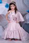 Buy_Kirti Agarwal - Pret N Couture_Pink Embellished Skirt Set For Girls_at_Aza_Fashions