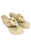 Buy_Leonish_Gold Embellished Wedges_at_Aza_Fashions