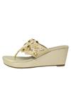 Leonish_Gold Embellished Wedges_Online_at_Aza_Fashions