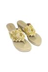 Buy_Leonish_Gold Embellished Wedges_at_Aza_Fashions