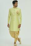 Buy_Aryavir Malhotra_Green Silk Sherwani Set _at_Aza_Fashions